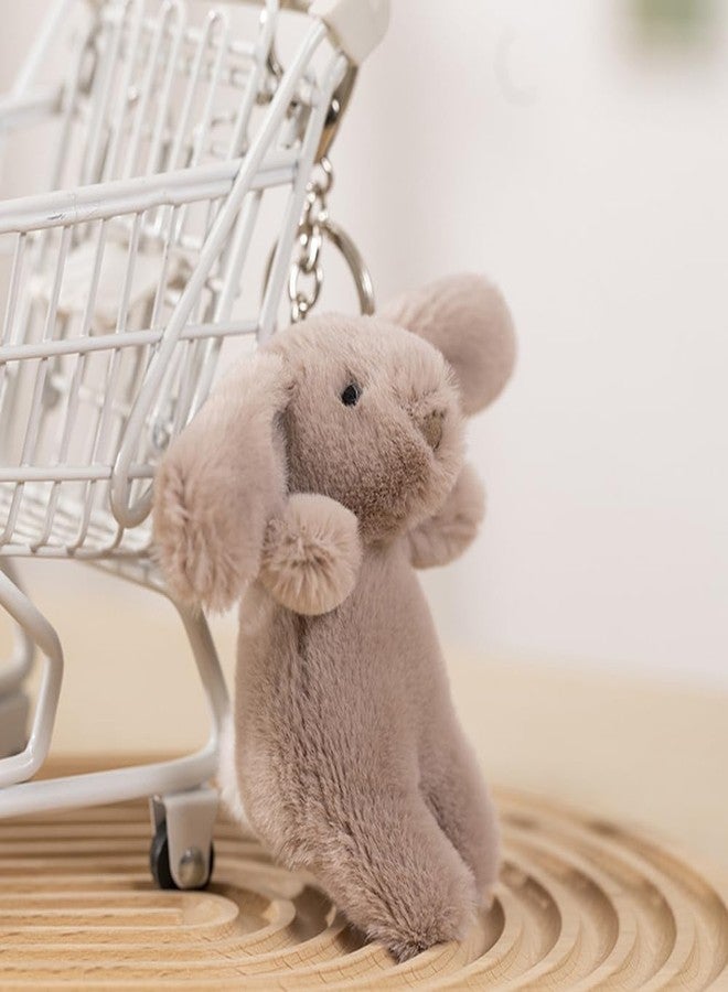 Zitokin Cute Bunny Plush Keychain, Mini Rabbit Bag Charms, 3.5" Inch Purse Charms for Handbag Backpack Pendant Gift for Women (Gray Pink) - Image 3